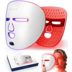 LED Face Mask Facial Care Tool, Red Light Therapy Mask For Face For Skincare At Home Travel (Color: White)